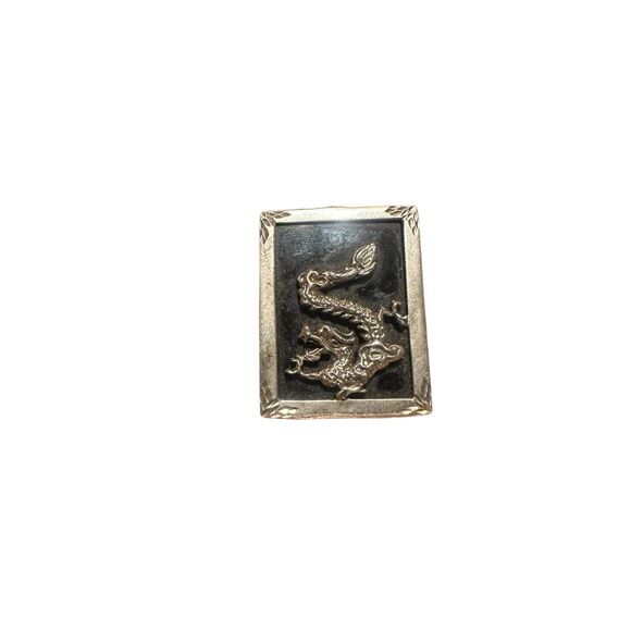 Nice VINTAGE ONE OF A KIND Natural Antique LARGE silver tone, dragon and phoenix - Picture 3 of 4